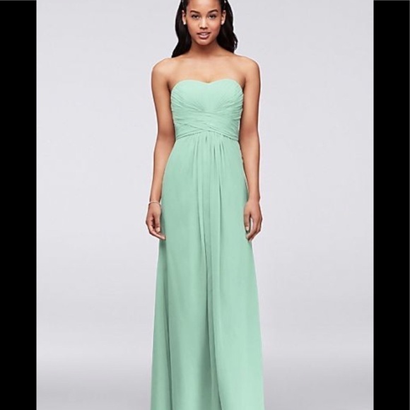 David's Bridal strapless chiffon dress - Picture 3 of 5